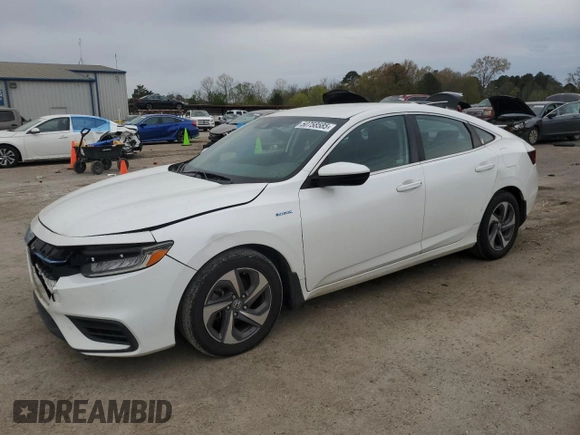 2019 Honda Insight EX with VIN 19XZE4F56KE017334, listed as a Copart auction lot 50758585 with 137,923 mi miles and Salvage Title. Bid and sale history available at carsss.com. Image 1.