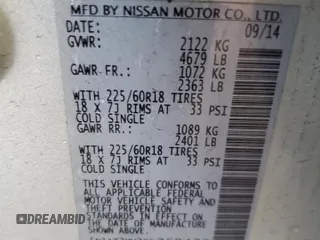 2015 Nissan Rogue SL with VIN 5N1AT2MV3FC769432, listed as a Copart auction lot 48476015 with 125,884 mi miles and Salvage Title. Bid and sale history available at carsss.com. Image 12.