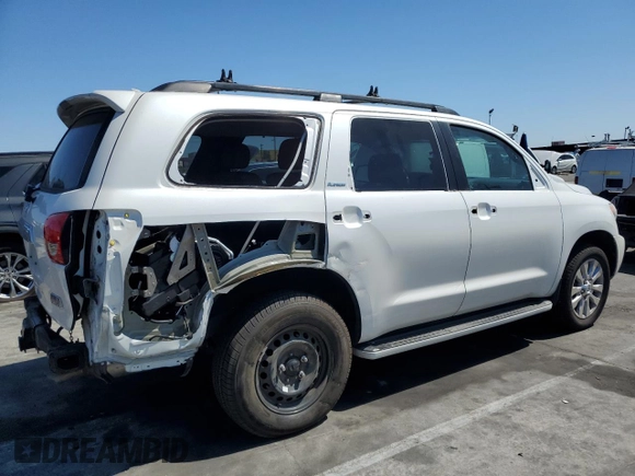 2017 Toyota Sequoia Platinum with VIN 5TDDY5G12HS153056, listed as a Copart auction lot 50099625 with 55,379 mi miles and Salvage Title. Bid and sale history available at carsss.com. Image 3.