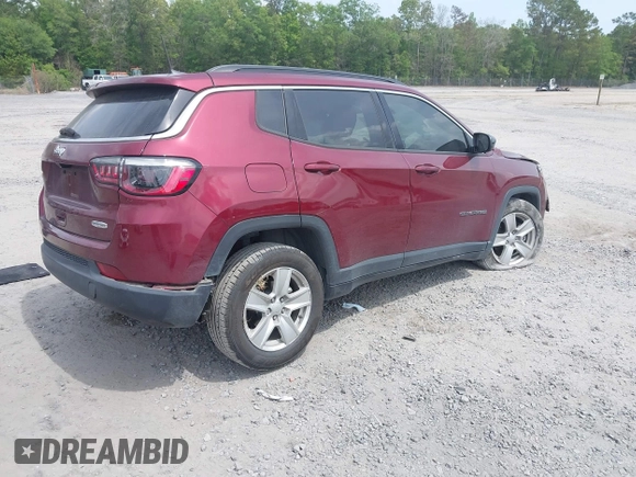 2022 Jeep Compass Altitude with VIN 3C4NJCBB9NT187445, listed as a IAAI auction lot 42090981 with 37,168 mi miles and . Bid and sale history available at DreamBid. Image 4.