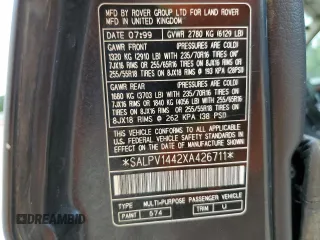 1999 Land Rover Range Rover z VIN SALPV1442XA426711, wystawiony jako Copart lot #57434985 z przebiegiem 253 151 mil mil oraz Tytuł czysty. Historia ofert i sprzedaży dostępna na DreamBid. Obrazek 13.