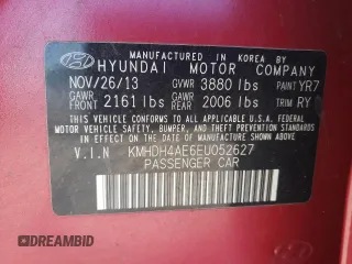 2014 Hyundai Elantra SE z VIN KMHDH4AE6EU052627, wystawiony jako Copart lot #49247275 z przebiegiem 133 647 mil mil oraz Szkoda całkowita • Salvage title. Historia ofert i sprzedaży dostępna na DreamBid. Obrazek 13.