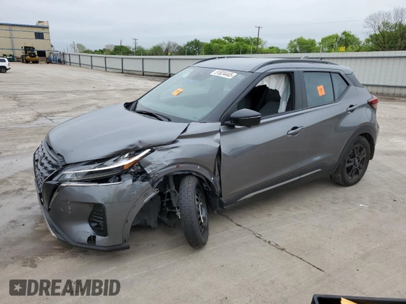 2024 Nissan Kicks SR with VIN 3N1CP5DV8RL471439, listed as a Copart auction lot 51824445 with 49,879 mi miles and Salvage Title. Bid and sale history available at DreamBid. Image 1.