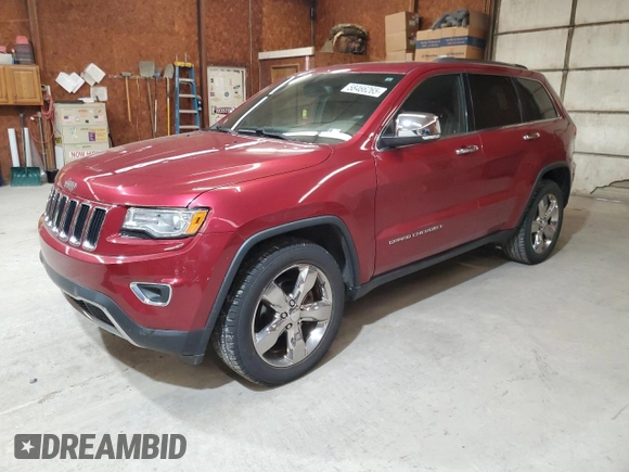 2014 Jeep Grand Cherokee Limited z VIN 1C4RJFBGXEC264110, wystawiony jako Copart lot #58466265 z przebiegiem 97 973 mil mil oraz Szkoda całkowita • Salvage title. Historia ofert i sprzedaży dostępna na DreamBid. Obrazek 1.