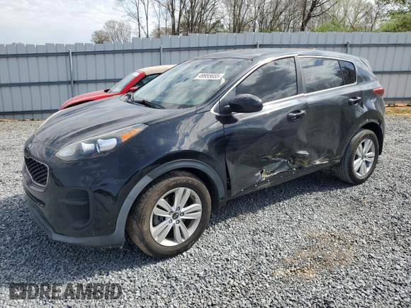 2018 Kia Sportage LX with VIN KNDPM3ACXJ7347096, listed as a Copart auction lot 49955655 with Not Provided miles and Salvage Title. Bid and sale history available at DreamBid. Image 1.