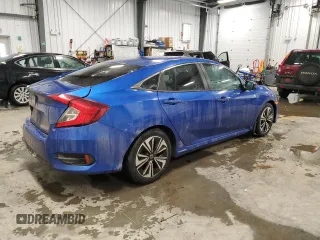 2017 Honda Civic Sedan EX-T with VIN 2HGFC1F46HH104065, listed as a Copart auction lot 43015035 with 93,690 mi miles and Salvage Title. Bid and sale history available at carsss.com. Image 3.