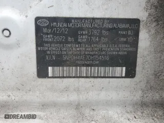 2013 Hyundai Elantra Limited with VIN 5NPDH4AE7DH154516, listed as a Copart auction lot 53969005 with 218,063 mi miles and Clean Title. Bid and sale history available at carsss.com. Image 12.