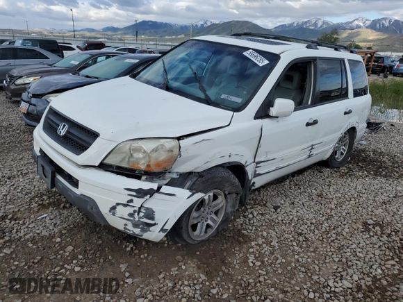 2005 Honda Pilot EX-L z VIN 5FNYF18505B042748, wystawiony jako Copart lot #56696285 z przebiegiem 181 638 mil mil oraz Szkoda całkowita • Salvage title. Historia ofert i sprzedaży dostępna na DreamBid. Obrazek 1.