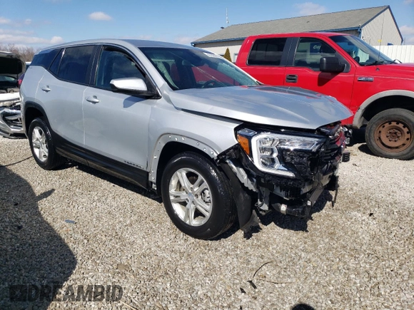 2022 GMC Terrain SLE with VIN 3GKALMEVXNL128557, listed as a Copart auction lot 47608065 with 43,595 mi miles and Salvage title. Bid and sale history available at DreamBid. Image 4.