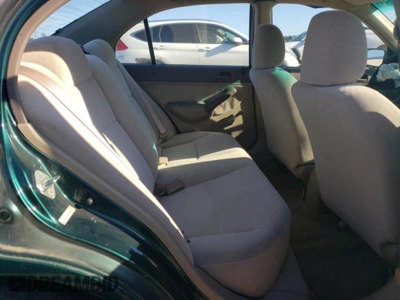2001 Honda Civic DX with VIN 2HGES16231H525518, listed as a Copart auction lot 80612734 with 185,661 mi miles and Salvage Title. Bid and sale history available at carsss.com. Image 10.