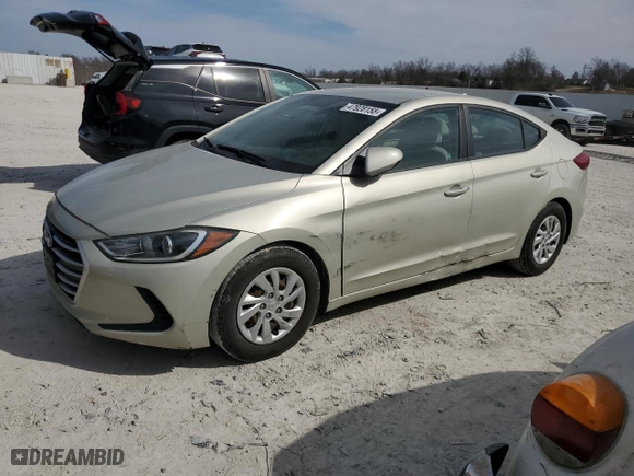 2017 Hyundai Elantra SE with VIN 5NPD74LF3HH127957, listed as a Copart auction lot 47928155 with 88,574 mi miles and Salvage Title. Bid and sale history available at carsss.com. Image 1.