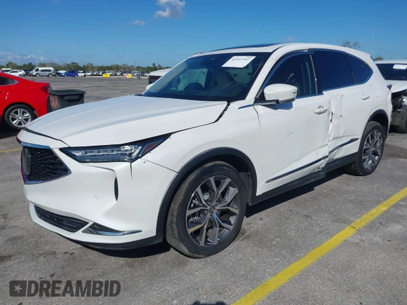 2023 Acura MDX w/Technology Package with VIN 5J8YD9H49PL005534, listed as a IAAI auction lot 41597347 with 14,950 mi miles. Bid and sale history available at carsss.com. Image 2.