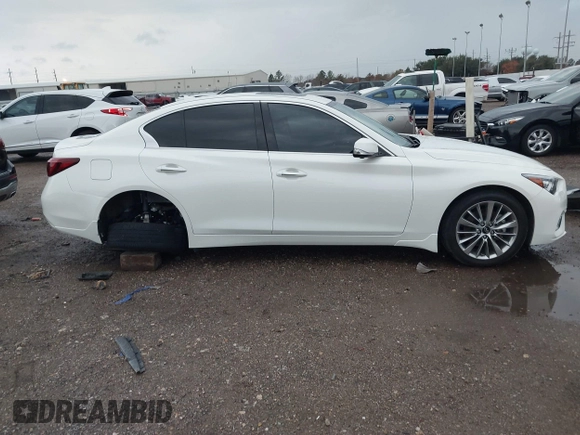 2024 Infiniti Q50 Luxe with VIN JN1EV7BP2RM600585, listed as a IAAI auction lot 41112238 with 5,016 mi miles and . Bid and sale history available at DreamBid. Image 13.