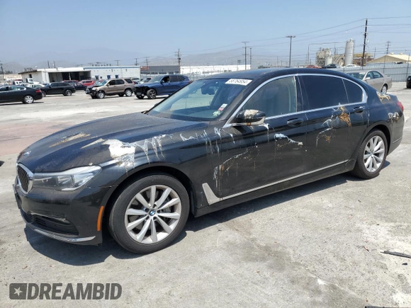 2018 BMW 7 Series 740i xDrive with VIN WBA7E4C57JGV23763, listed as a Copart auction lot 67151864 with 173,803 mi miles and Clean Title. Bid and sale history available at carsss.com. Image 1.