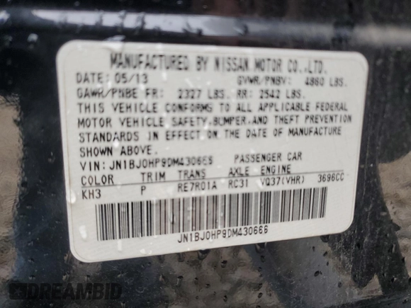 2013 Infiniti EX Journey with VIN JN1BJ0HP9DM430666, listed as a Copart auction lot 56278314 with 229,933 mi miles and Clean title. Bid and sale history available at DreamBid. Image 14.