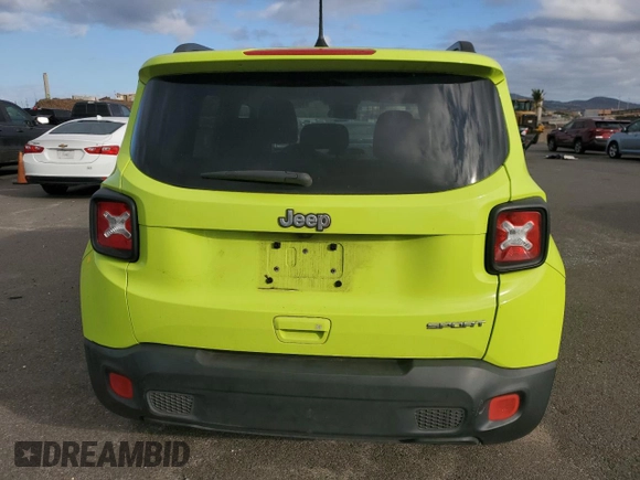 2018 Jeep Renegade Sport with VIN ZACCJAAB0JPG92224, listed as a Copart auction lot 43447115 with 46,089 mi miles and Salvage Title. Bid and sale history available at DreamBid. Image 6.