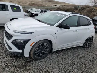 2023 Hyundai Kona N Line z VIN KM8K3CA36PU932714, wystawiony jako Copart lot #49300345 z przebiegiem 41 614 mil mil oraz Szkoda całkowita • Salvage title. Historia ofert i sprzedaży dostępna na DreamBid. Obrazek 1.