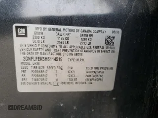 2017 Chevrolet Equinox LT with VIN 2GNFLFEK5H6114519, listed as a Copart auction lot 43800565 with 114,743 mi miles and Salvage Title. Bid and sale history available at DreamBid. Image 13.