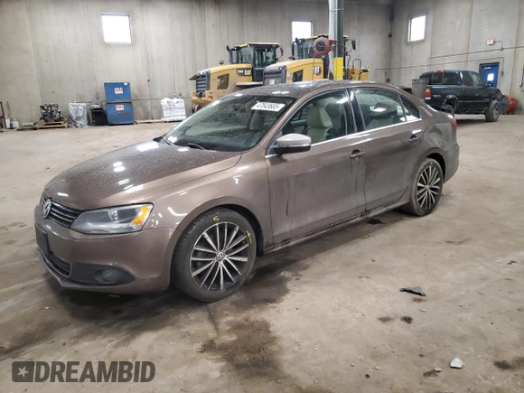 2012 Volkswagen Jetta Sedan SEL w/Sunroof with VIN 3VWLX7AJ1CM390307, listed as a Copart auction lot 47843665 with 155,305 mi miles and Salvage Title. Bid and sale history available at carsss.com. Image 1.