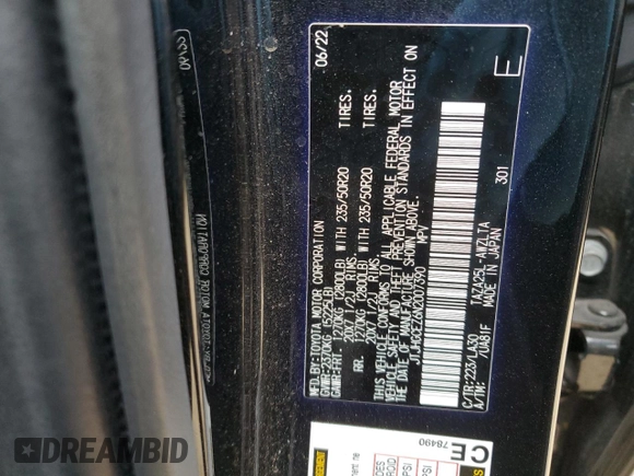 2022 Lexus NX with VIN JTJHGCEZ6N2007390, listed as a Copart auction lot 44072885 with 41,469 mi miles and Salvage Title. Bid and sale history available at carsss.com. Image 14.