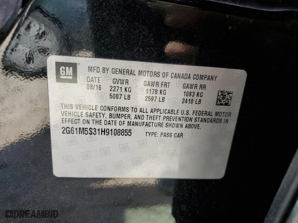 2017 Cadillac XTS Luxury with VIN 2G61M5S31H9108855, listed as a Copart auction lot 49447075 with 126,581 mi miles and Clean Title. Bid and sale history available at carsss.com. Image 12.