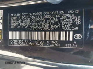 2014 Scion tC z VIN JTKJF5C75E3069757, wystawiony jako IAAI lot #42175725 z przebiegiem 191 054 mil mil oraz . Historia ofert i sprzedaży dostępna na DreamBid. Obrazek 9.
