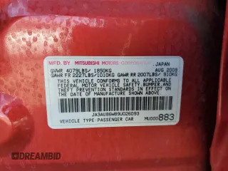 2009 Mitsubishi Lancer GTS with VIN JA3AU86W89U026093, listed as a Copart auction lot 69822654 with 159,845 mi miles and Salvage Title. Bid and sale history available at carsss.com. Image 15.
