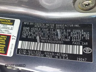 2013 Toyota Avalon XLE with VIN 4T1BK1EBXDU050501, listed as a IAAI auction lot 42057922 with 147,072 mi miles and . Bid and sale history available at DreamBid. Image 9.