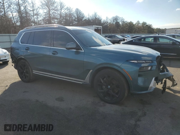 2024 BMW X7 xDrive40i with VIN 5UX23EM03R9S26340, listed as a Copart auction lot 46449785 with 0 mi miles and Salvage Title. Bid and sale history available at carsss.com. Image 4.