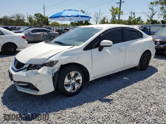 2015 Honda Civic Sedan LX with VIN 19XFB2F54FE214704, listed as a Copart auction lot 52505895 with 110,497 mi miles and Salvage Title. Bid and sale history available at carsss.com. Image 1.