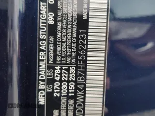2017 Mercedes-Benz C 300 with VIN WDDWK4JB7HF562231, listed as a Copart auction lot 85646094 with Not Provided miles and Salvage Title. Bid and sale history available at DreamBid. Image 14.