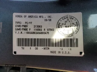 2009 Acura TL z VIN 19UUA86249A800475, wystawiony jako Copart lot #55064735 z przebiegiem Nie podano mil oraz Szkoda całkowita • Salvage title. Historia ofert i sprzedaży dostępna na DreamBid. Obrazek 12.