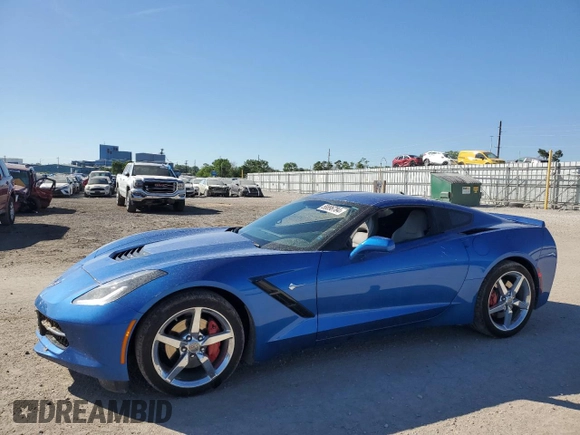 2015 Chevrolet Corvette 1LT with VIN 1G1YB2D71F5121186, listed as a Copart auction lot 58896784 with 11,017 mi miles and Salvage Title. Bid and sale history available at carsss.com. Image 1.