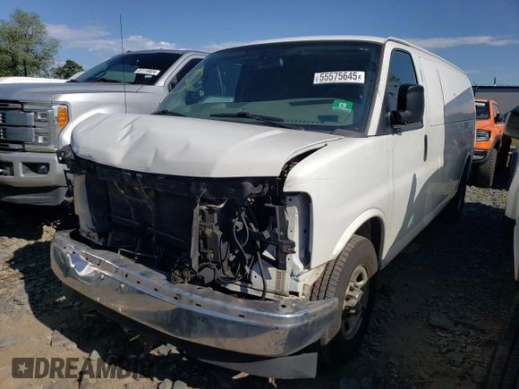 2017 Chevrolet Express Passenger LT with VIN 1GAZGPFF8H1124989, listed as a Copart auction lot 55575645 with 208,783 mi miles and Salvage title. Bid and sale history available at DreamBid. Image 1.