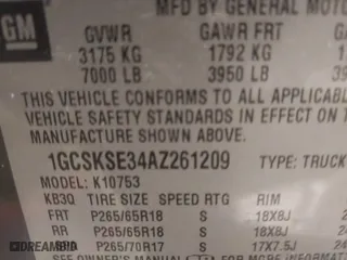 2010 Chevrolet Silverado 1500 LT with VIN 1GCSKSE34AZ261209, listed as a IAAI auction lot 41618235 with 188,408 mi miles. Bid and sale history available at carsss.com. Image 9.