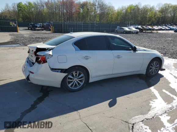 2015 Infiniti Q50 Premium with VIN JN1BV7AR7FM396450, listed as a Copart auction lot 54966605 with 179,342 mi miles and Salvage Title. Bid and sale history available at carsss.com. Image 3.