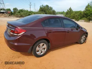 2014 Honda Civic LX with VIN 2HGFB2F57EH519196, listed as a Copart auction lot 53933895 with 297,351 mi miles and Salvage Title. Bid and sale history available at DreamBid. Image 3.