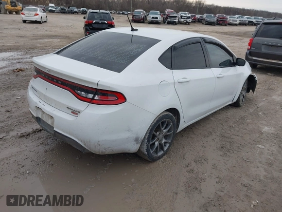 2013 Dodge Dart Rallye with VIN 1C3CDFBH3DD316440, listed as a IAAI auction lot 41704590 with 141,395 mi miles. Bid and sale history available at carsss.com. Image 4.