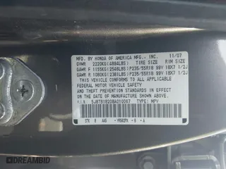 2008 Acura RDX with VIN 5J8TB18208A010067, listed as a IAAI auction lot 42094217 with 166,097 mi miles. Bid and sale history available at carsss.com. Image 9.