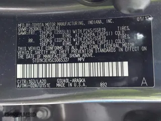 2012 Toyota Highlander Limited with VIN 5TDYK3EH5CS065327, listed as a IAAI auction lot 41624847 with 187,059 mi miles. Bid and sale history available at carsss.com. Image 9.