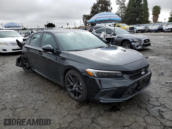 2023 Honda Civic Sedan Sport with VIN 2HGFE2F52PH525854, listed as a Copart auction lot 44177365 with 14,716 mi miles and Salvage Title. Bid and sale history available at carsss.com. Image 4.