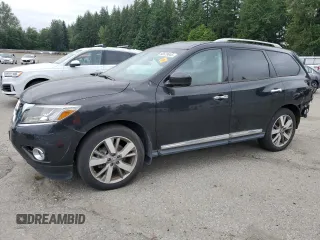 2015 Nissan Pathfinder SV with VIN 5N1AR2MM4FC675811, listed as a Copart auction lot 60629645 with 77,661 mi miles and Salvage title. Bid and sale history available at DreamBid. Image 1.