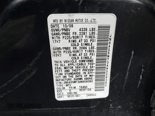 2010 Nissan Rogue S with VIN JN8AS5MT3AW009360, listed as a IAAI auction lot 41944678 with 125,366 mi miles and . Bid and sale history available at carsss.com. Image 9.