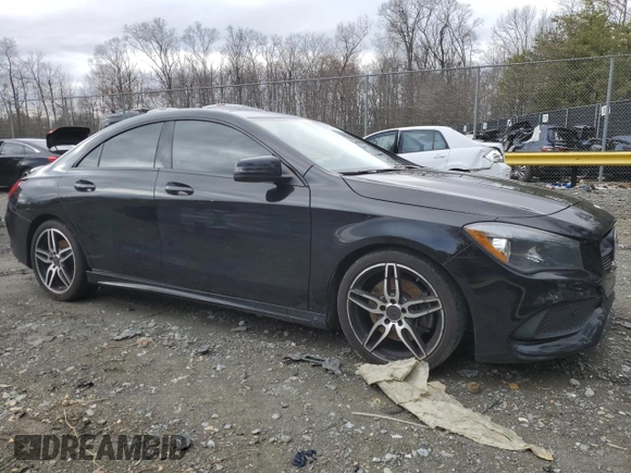 2018 Mercedes-Benz CLA with VIN WDDSJ4EB2JN613027, listed as a Copart auction lot 48057185 with 114,726 mi miles and Salvage Title. Bid and sale history available at carsss.com. Image 4.