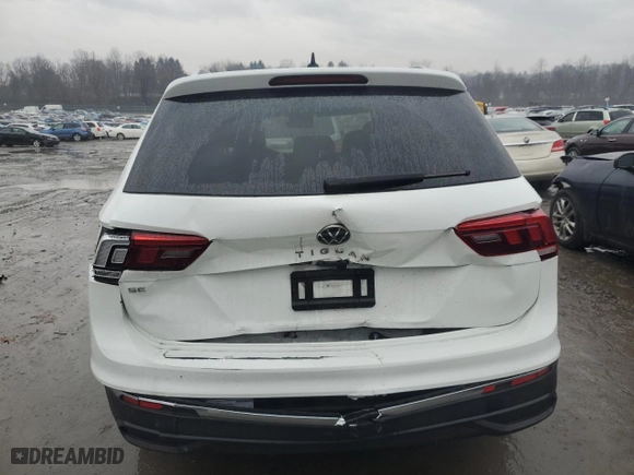 2024 Volkswagen Tiguan SE with VIN 3VV3B7AX7RM068285, listed as a Copart auction lot 47206905 with 0 mi miles and Salvage Title. Bid and sale history available at carsss.com. Image 6.