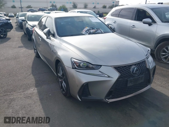 2020 Lexus IS with VIN JTHGA1D20L5105897, listed as a IAAI auction lot 41926240 with 72,818 mi miles. Bid and sale history available at carsss.com. Image 1.