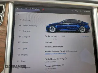 2017 Tesla Model S 60 с VIN 5YJSA1E14HF190251, выставлен на аукционе Copart как лот 63648045 с пробегом 79 379 миль миль и Списание • Salvage title. История ставок и продаж доступна на DreamBid. Изображение 9.