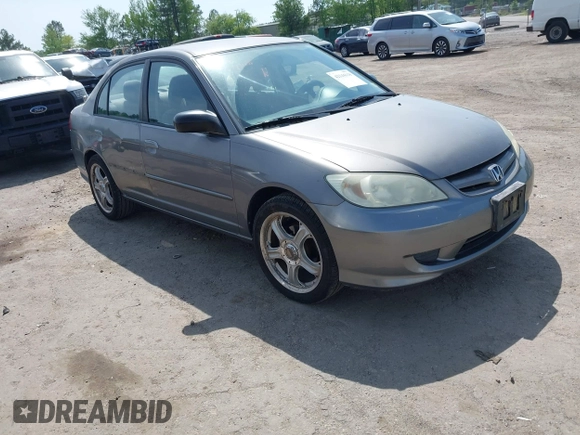 2004 Honda Civic LX with VIN 1HGES16514L020322, listed as a IAAI auction lot 42144118 with 106,190 mi miles. Bid and sale history available at carsss.com. Image 1.