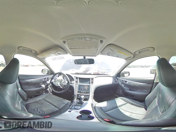 2014 Infiniti Q50 Premium with VIN JN1BV7AP1EM688303, listed as a Copart auction lot 60637845 with 160,017 mi miles and Salvage title. Bid and sale history available at DreamBid. Image 14.