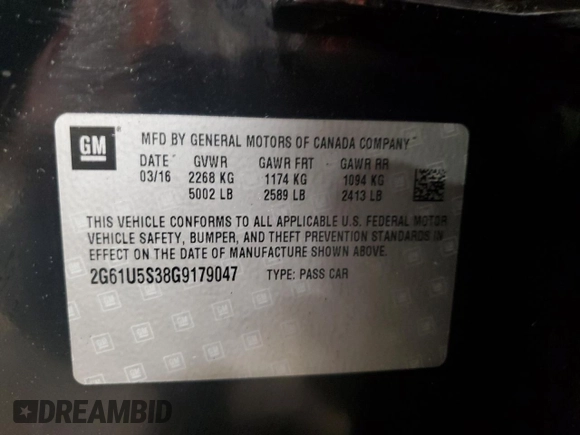 2016 Cadillac XTS Livery z VIN 2G61U5S38G9179047, wystawiony jako Copart lot #59538375 z przebiegiem 198 911 mil mil oraz Szkoda całkowita • Salvage title. Historia ofert i sprzedaży dostępna na DreamBid. Obrazek 12.
